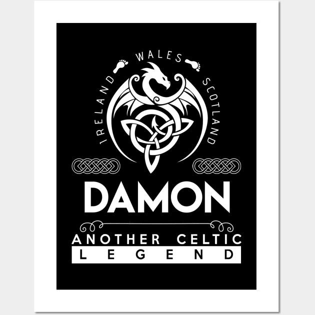 Damon Name T Shirt - Another Celtic Legend Damon Dragon Gift Item Wall Art by harpermargy8920